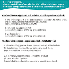 BHLBarley strong adhesive cabinet lock with visible backing illustrating reliable grip.