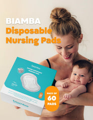 Biamba nursing pads with dual adhesive secure fit during daily activities
