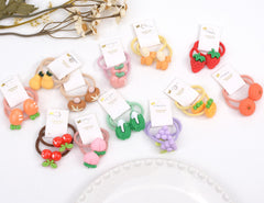 BIANHUAN vegetable-pattern hair ties in multicolor for school-ready looks
