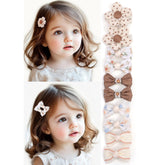BIANHUAN baby hair bow clip closeup showing soft fabric and secure grip