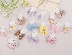 BIANHUAN baby hair ties bows closeup highlighting durable elastic for secure hold.