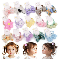 BIANHUAN baby hair ties bows pack front shows a 30-piece color set for easy styling
