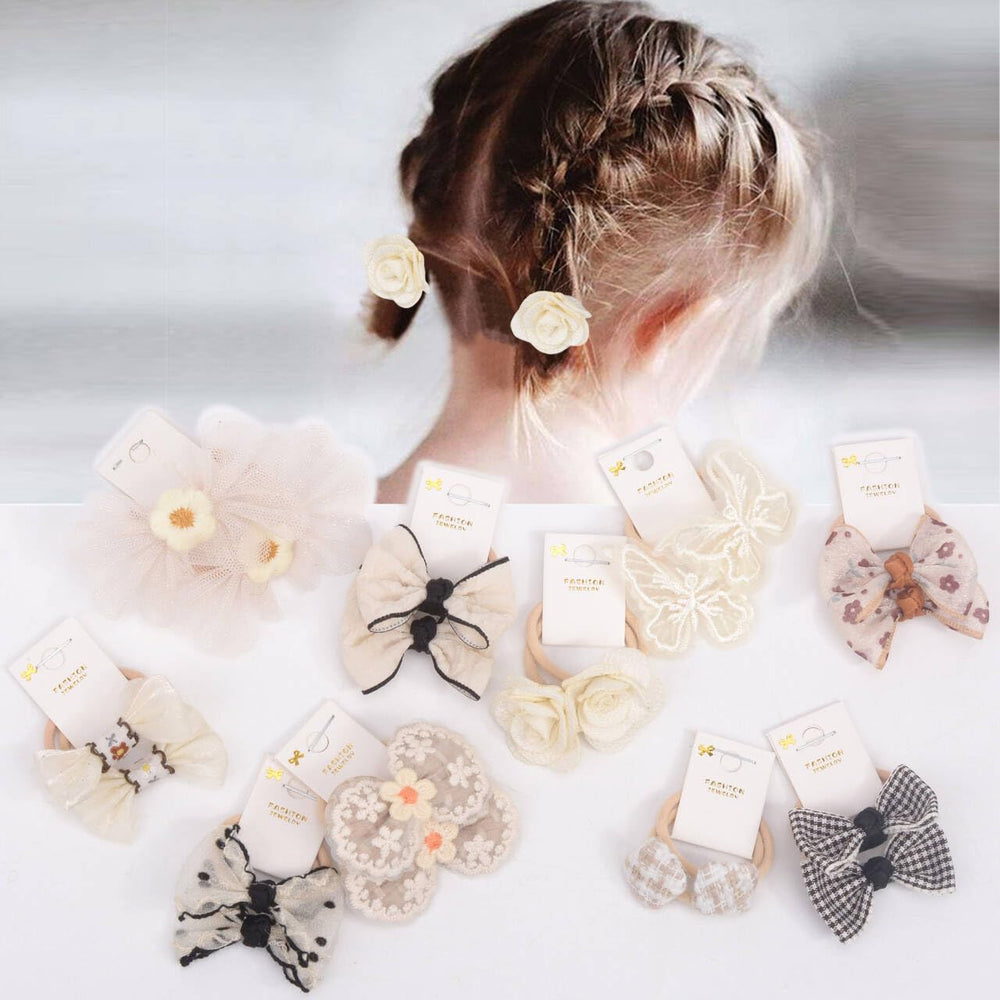 BIANHUAN hair ties bows packaging—colorful set for easy outfit matching.