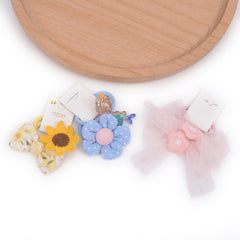 BIANHUAN hair ties with bows set-F on a kid's pigtail showcase gentle hold.
