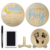 BIANSIWU Hello World wooden sign for newborn announcements and photos.