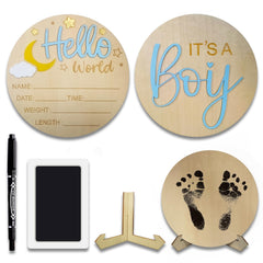 BIANSIWU Hello World wooden sign for newborn announcements and photos.