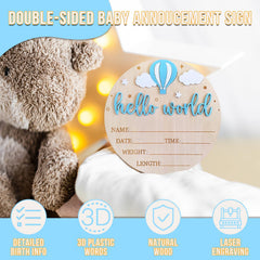 BIANSIWU Hello World sign back side displays IT'S A BABY and Boy letters for celebration