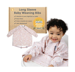 BIBaDO long sleeve bib highchair-fit keeps baby clean during meals
