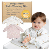 BIBaDO long-sleeve bib on child during meal, promoting mess-free feeding.