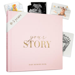 Bibi & Beau memory book with gold-foil cover, premium keepsake gift-ready for milestones.