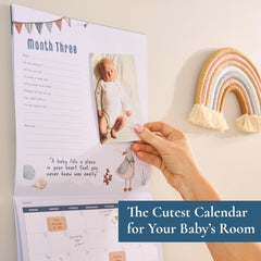 Bibi & Beau first-year milestones layout highlights smiles, steps, and important dates.