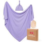 BIBIBLISSBABY stretchy swaddle blanket 47x47 wraps newborns softly for cozy comfort