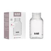BIBS baby bottle 5oz silhouette shows slim, easy-to-hold design for tiny hands.