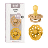 BIBS Boheme Desert Sand/Honey Bee 2-pack for gentle soothing.