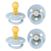 BIBS Colour Pacifier 4-Pack front view in baby blue for soothing comfort.