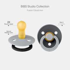 BIBS Colour Studio Iron 2-pack pacifier offers comfortable fit for soothing during naps