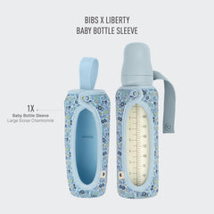 BIBS Liberty bottle cover closeup shows durable neoprene fabric and Liberty print