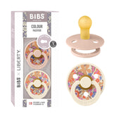 BIBS Liberty 2-pack packshot shows a chic June Blossom Blush mix for soothing comfort.