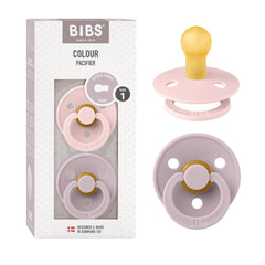 BIBS pacifier Blossom Dusky Lilac pack offers gentle newborn soothing with timeless Danish design.