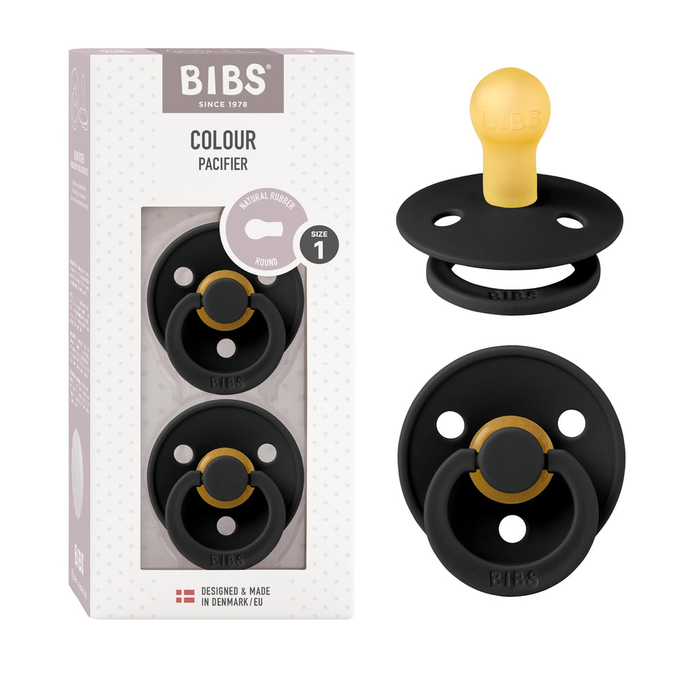 BIBS pacifier colour collection black provides timeless soothing for newborn calm