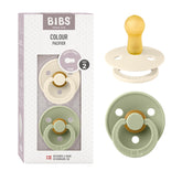BIBS pacifier Sage Ivory pack front view for soothing comfort.