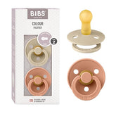 BIBS pacifier vanilla peach pack of 2 showing natural rubber design for soothing comfort.