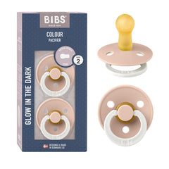 BIBS pacifiers blush night front view for soothing comfort