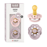 BIBS Boheme Blossoms and Dusky Lilac set ready for soothing bedtime routines.