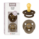 BIBS pacifiers mocha dark oak pack-2 shown for natural self-soothing