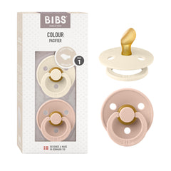 BIBS pacifiers set2 ivory blush packshot highlights durable, safe materials for soothing newborns