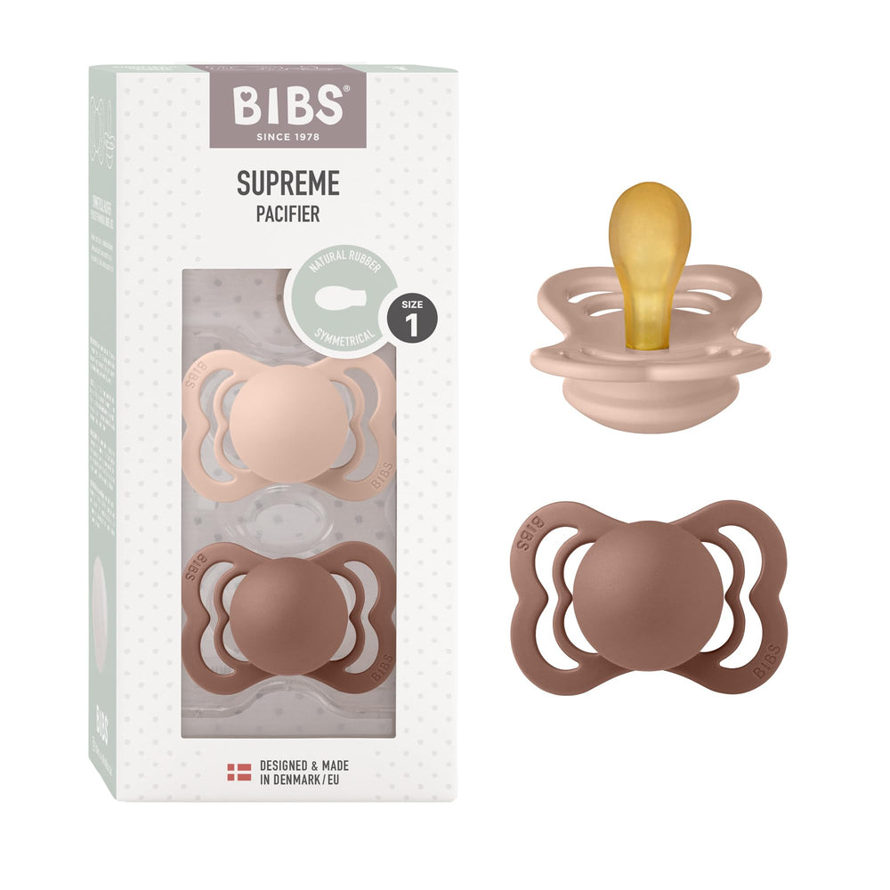 BIBS pacifiers supreme collection woodchuck closeup emphasizes durable Danish craftsmanship for gentle soothing.