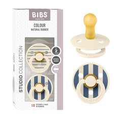 BIBS Studio ivory pacifier with round nipple offering stylish soothing for babies.