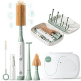 Bicboz electric baby bottle brush kit showcases 360° bottle cleaning.