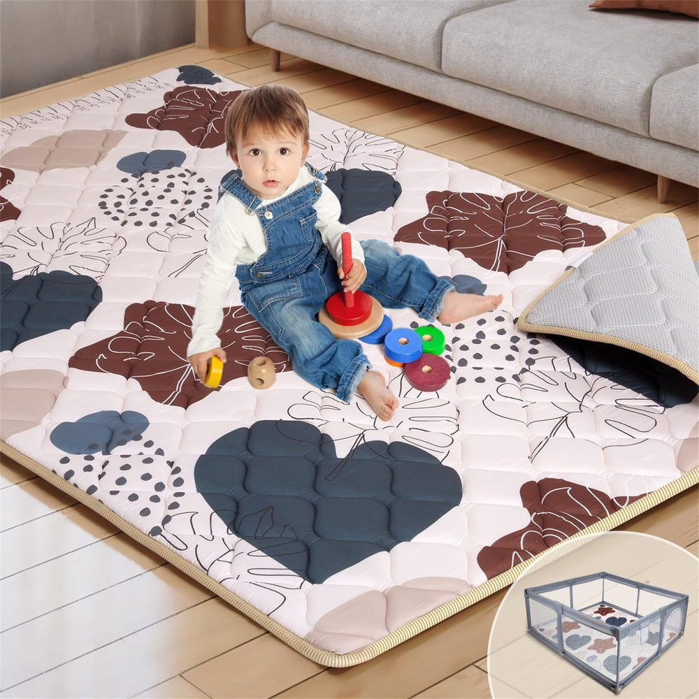 BICESTE 74x50 playpen mat foam provides a spacious, safe play area for babies