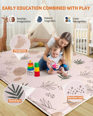 BICESTE foldable playmat with 40-inch height measurer helps track growth.