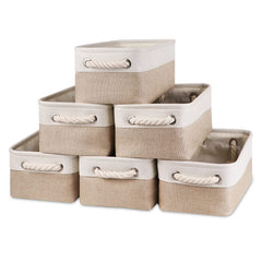 Bidtakay small fabric storage bin folded flat saves space and organizes shelves.