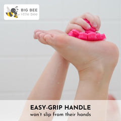 Big Bee, Little Bee ScrubBEE lime beside soap saver pouch for bar soap.