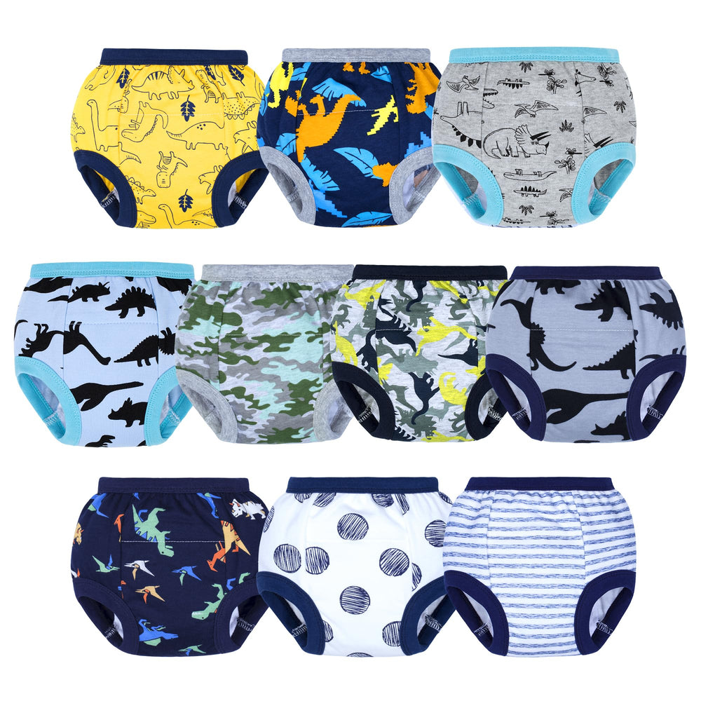 BIG ELEPHANT potty training underwear with dinosaur party print showing toddler confidence