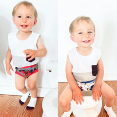 BIG ELEPHANT randomly patterned pants reveal fun surprises during potty training