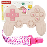 BIGSPINACH remote teething toy pink front view engaging babies during playtime