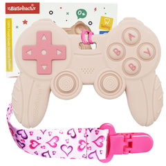 BIGSPINACH remote teething toy pink front view engaging babies during playtime