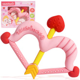 BigSpinach heart-shaped teether pink; easy-to-hold for teething.