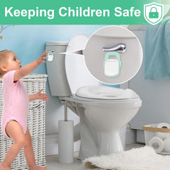 BiKontrun toilet-lock adhesive-back shows strong 3M backing for secure mounting.