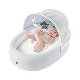 Biliboo premium portable baby lounger with mesh canopy for breathable newborn comfort on the go.