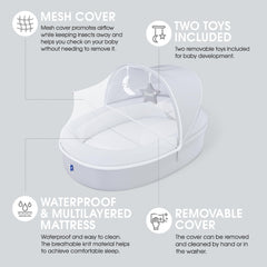 Biliboo lounger features waterproof mattress for safe, spill-friendly naps.
