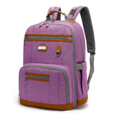 Billiton Mashi diaper backpack front view in purple showing versatile everyday design
