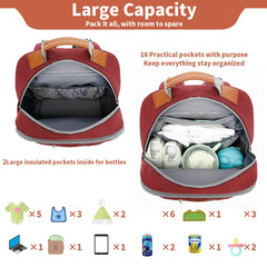 BILLITON MASHI diaper bag backpack insulated bottle pockets keep bottles warm or cool on the go.