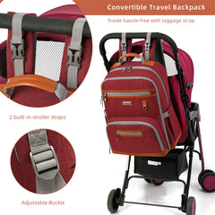 BILLITON MASHI diaper bag backpack with stroller straps for easy hands-free transitions.