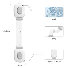Installation steps for BillyBath cabinet locks showing easy, drill-free setup