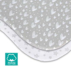 Biloban 100% jersey cotton playard sheets provide breathable baby skin comfort